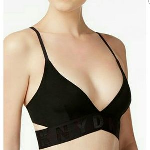 DKNY Elastic Logo Cut Out Bralette